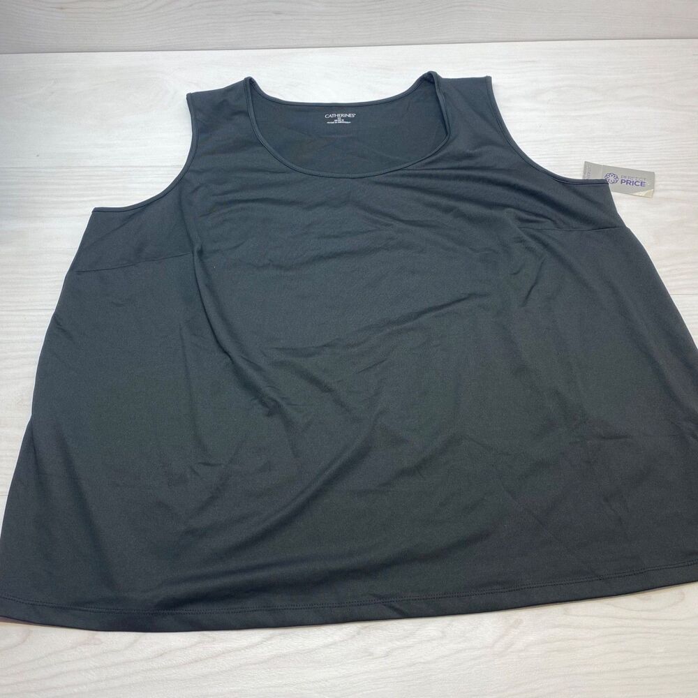 Catherines Black Sleeveless Scoop Neck Pullover Tank Top Plus Size 3X 26/28 NWT‎